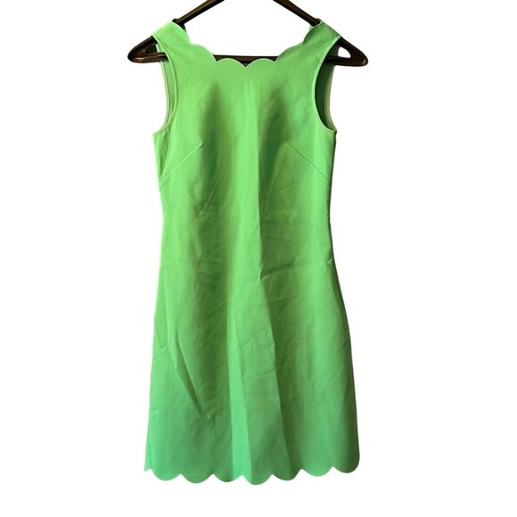 NWT J.Crew Women's Green Sleeveless Scalloped Sheath Dress - Size 0 Classic‎ - Picture 1 of 9